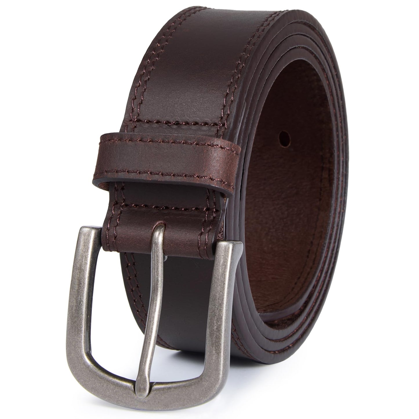 HOTMen's Full Grain Leather Belt for Everyday Casual Jeans, 1.5" Handmade Men Leather Belts with Gift Box