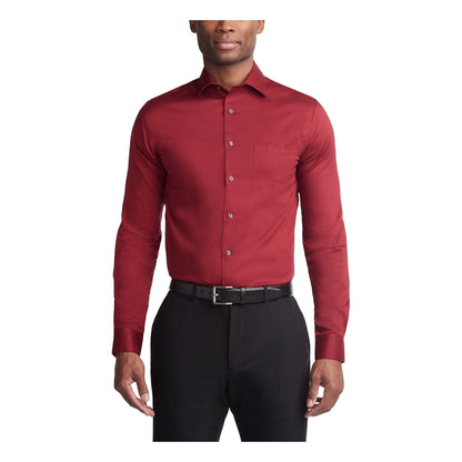 HOTVan Heusen Men's Dress Shirt Regular Fit Ultra Wrinkle Free Flex Collar Stretch Solid