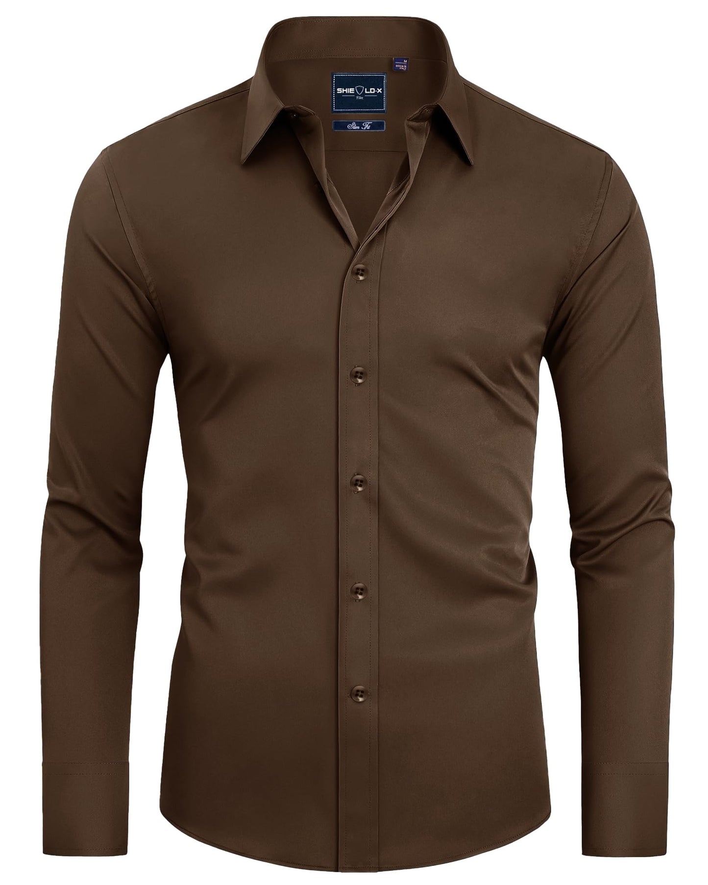 HOTAlimens & Gentle Slim Fit Dress Shirts for Men Long Sleeve Stretch Stain Proof Wrinkle Free Button Down Shirts Formal Shirts