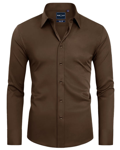 HOTAlimens & Gentle Slim Fit Dress Shirts for Men Long Sleeve Stretch Stain Proof Wrinkle Free Button Down Shirts Formal Shirts