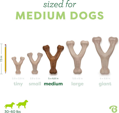 HOTBenebone Wishbone Durable Dog Chew Toy for Aggressive Chewers, Real Bacon, Made in USA, Medium