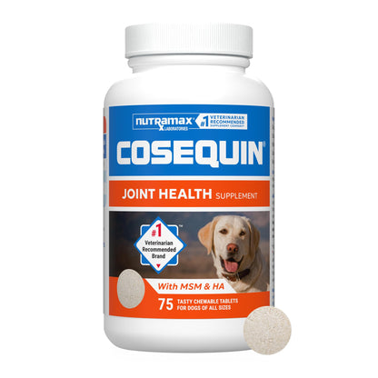 HOTNutramax Cosequin Joint Supplement, Glucosamine for Dogs, Chew Tabs, 60ct | Glucosamine & Chondroitin for Dogs, Supports Healthy Joints, Chewable Tablets for All Breeds & Sizes, All Ages