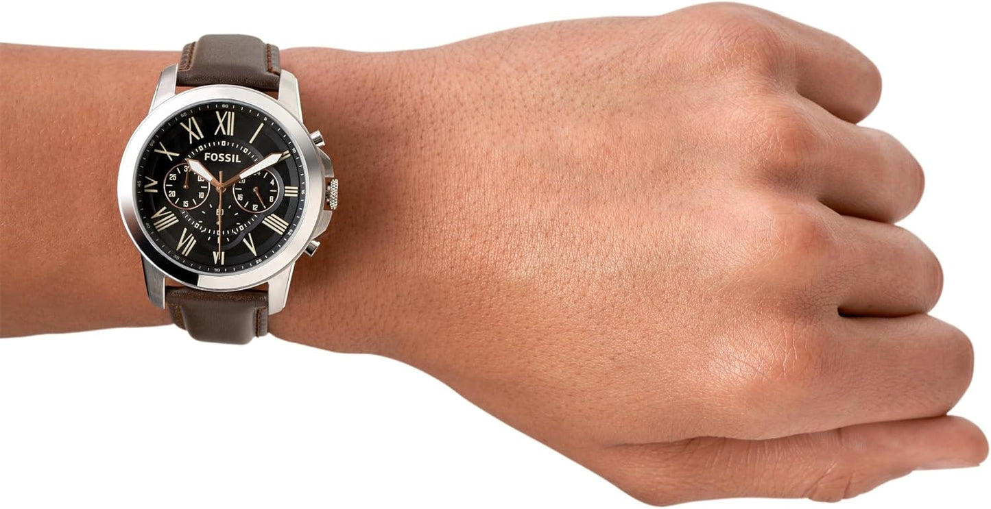 HOTFossil Men's Watch, Grant Quartz Stainless Steel Chronograph Watch for Men
