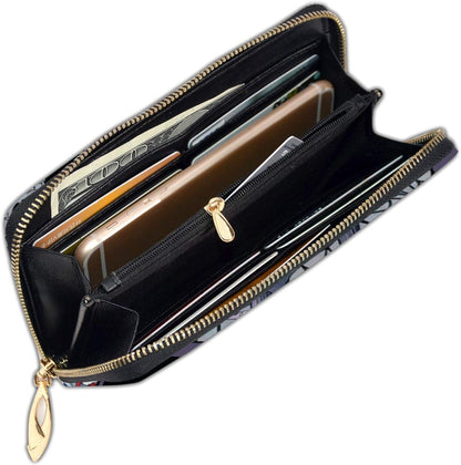 HOTNightmare Before Christmas Purse Gifts Womens Small Wallet Ladies Wristlet Clutch RFID Blocking Genuine Leather Zip Purse