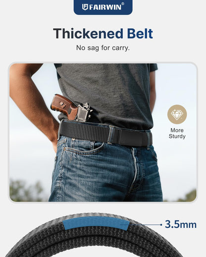 HOTFAIRWIN Men's Ratchet Belt, Nylon Tactical Belt, Adjustable Ratcheting Buckle for Golf Work Casual Outdoor Hiking Daily Wear