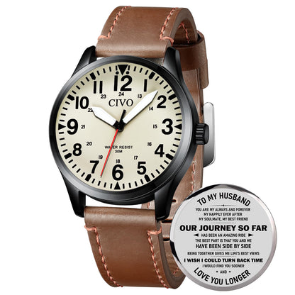 HOTCIVO Military Watch for Men Waterproof: Analog Mens Watches Classic- Field Wrist Watches for Man