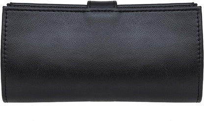 HOTWomen’s Genuine Leather Wallet – Slim Design with Secure Snap Multiple - Card Slots & Interior Zipper Pocket (Ladies Wallet Black)