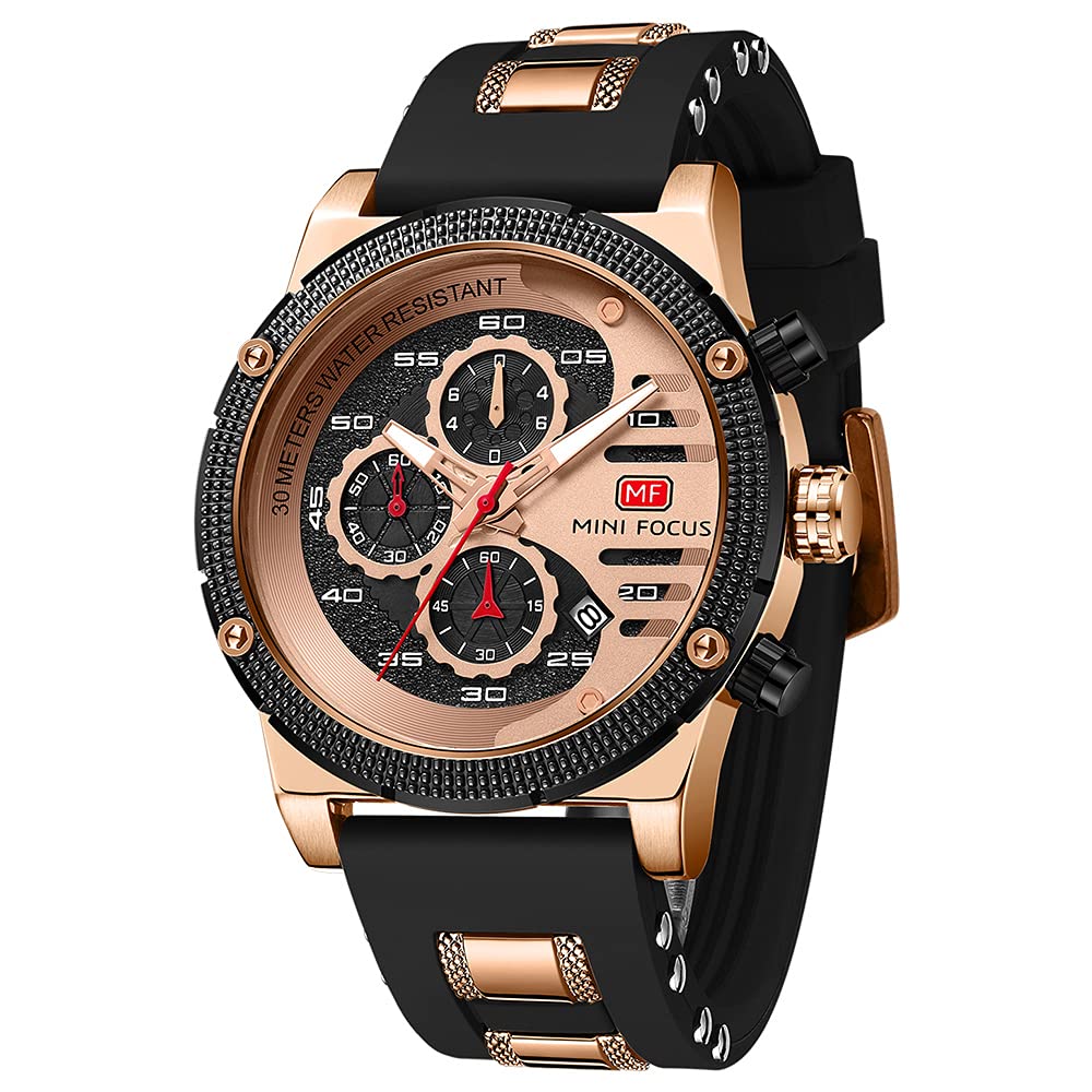 HOTAIMES Mens Watches for Men Casual Chronograph Waterproof Sport Military Watch Analog Quartz Movement Stylish Luxury Dress Wrist Watch Elegant Gift Watch for Men
