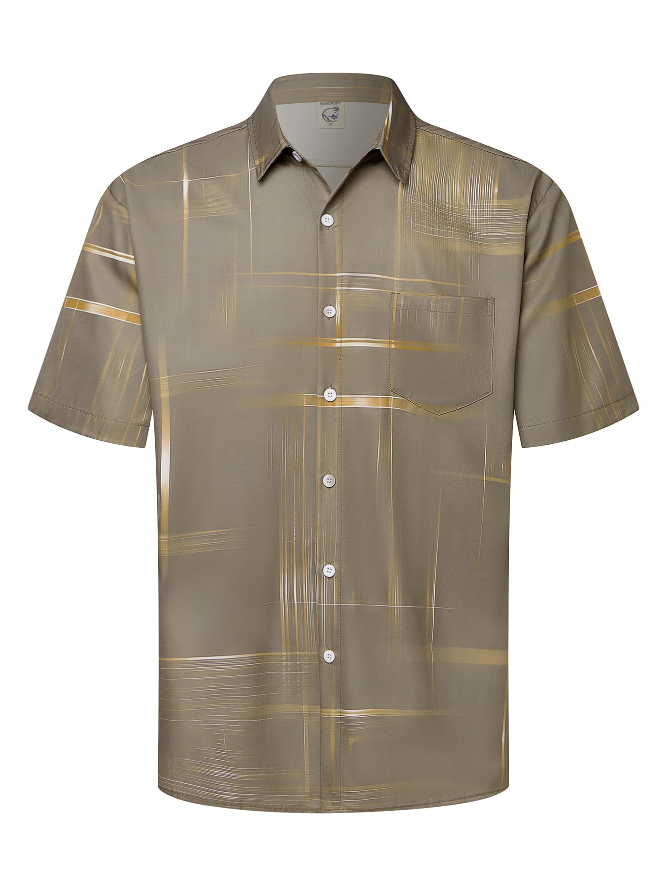 HOTHardaddy Men's Hawaiian Shirt Short Sleeves Printed Button Down Summer Beach Casual Shirts