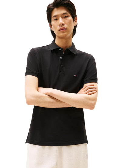HOTTommy Hilfiger Men's Short Sleeve Polo Shirts in Slim Fit with Stretch and Organic Pique Cotton