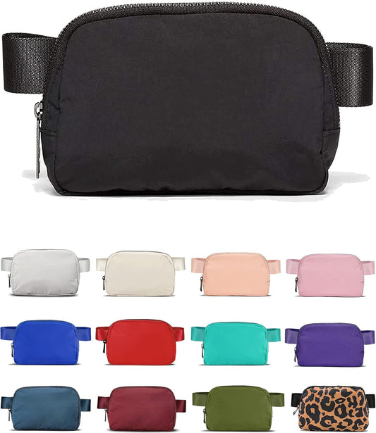 HOTYOSHUYUKI Fanny Pack Crossbody Bag Trendy Waterproof Small Sling Cross Body Purse for Women Men Fashion Waist Packs Mini Belt Pouch Chest Bum Hip Bag Lulu Dupes for Travel Vacation Running Black