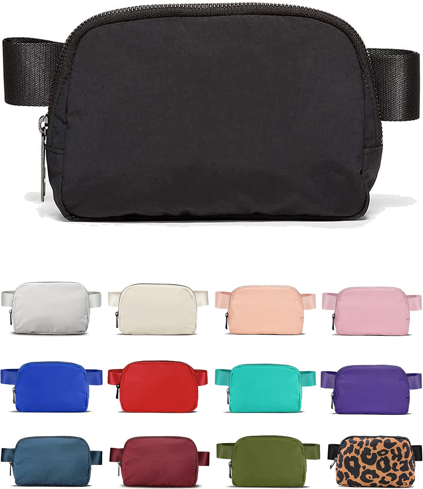 HOTYOSHUYUKI Fanny Pack Crossbody Bag Trendy Waterproof Small Sling Cross Body Purse for Women Men Fashion Waist Packs Mini Belt Pouch Chest Bum Hip Bag Lulu Dupes for Travel Vacation Running Black