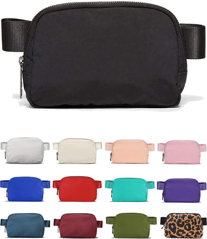 HOTYOSHUYUKI Fanny Pack Crossbody Bag Trendy Waterproof Small Sling Cross Body Purse for Women Men Fashion Waist Packs Mini Belt Pouch Chest Bum Hip Bag Lulu Dupes for Travel Vacation Running Black