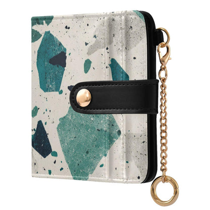 HOTElegant Peonies and Irises Rfid Women Wallet 1 Pack Cute Coin Purse PU Leather Small Wallets Credit Card Holder Bifold Zipper Thin Travel Wallet for Female Ladies Teen Girls Girly