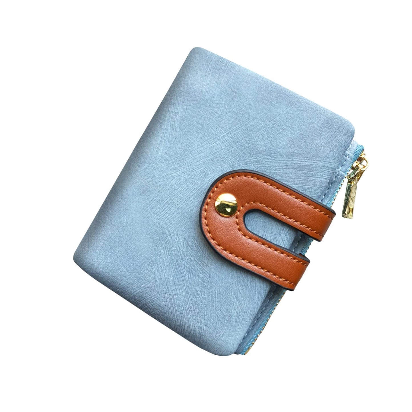 HOTAOXONEL Women's Rfid Small Bifold Leather Wallet Ladies Mini Zipper Coin Purse id card Pocket,Slim Compact Thin