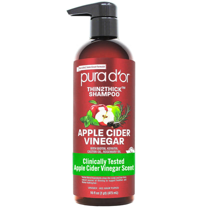 HOTPURA D'OR Original Gold Label Anti-Thinning Shampoo - CLINICALLY TESTED - Biotin & Argan Oil – Sulfate-Free Strengthening & Volumizing for Fuller-Looking Hair, Men & Women, Natural Earthy Scent 16 oz
