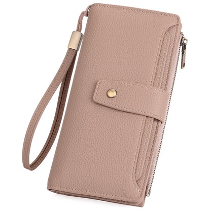HOTGAEKEAO Womens Wallet RFID Blocking Large Capacity Vegan Leather Card Holder Wristlet Clutch with 32 Card Slots 4 ID Windows