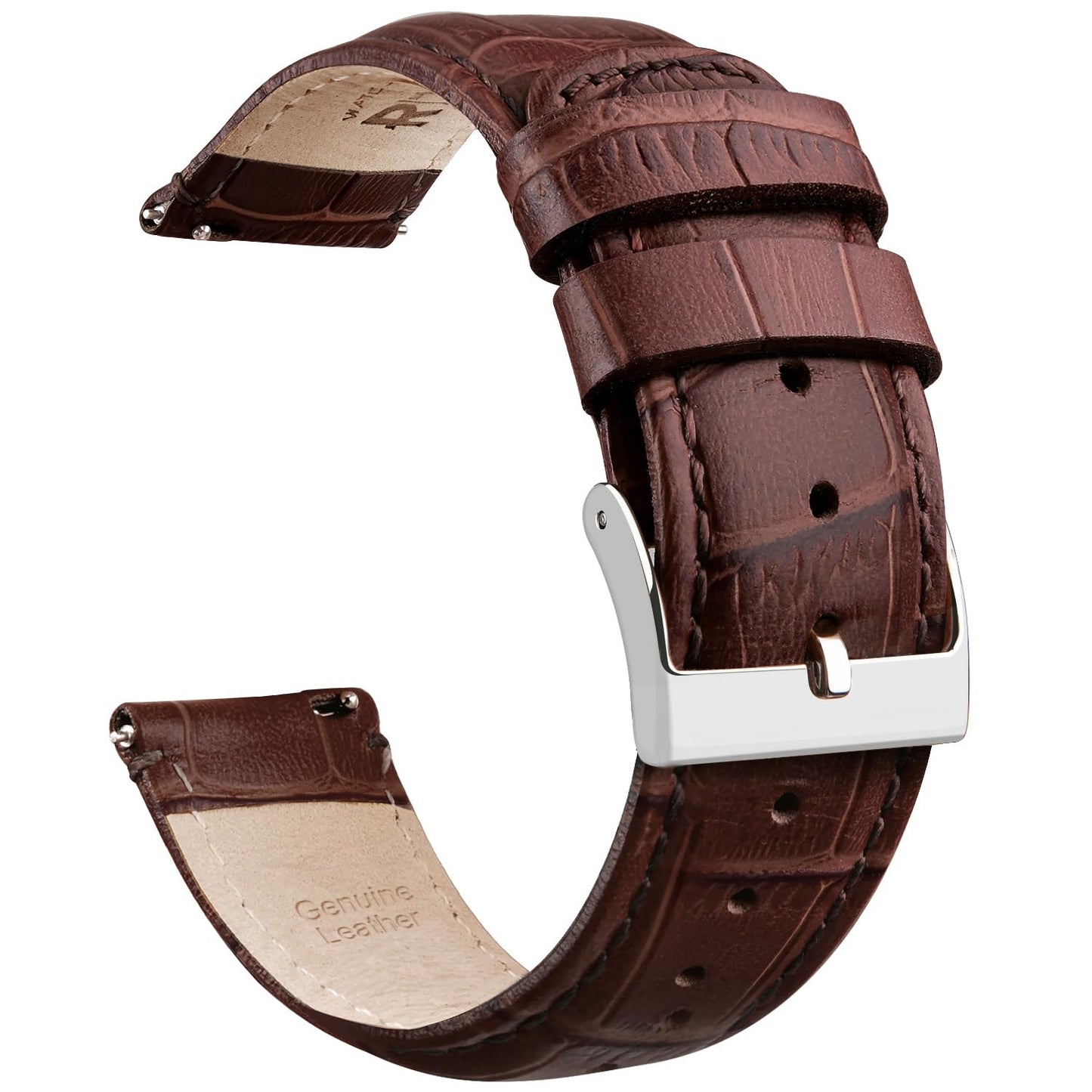 HOTRitche Christmas Gift Quick Release Leather Watch Bands Genuine Leather Watch Strap for Samsung Galaxy Watch 6 Band Classic 43mm 47mm 40mm 44mm 18mm, 20mm or 22mm for Men and Women, White Elephant Gifts, Stocking Stuffers for Men