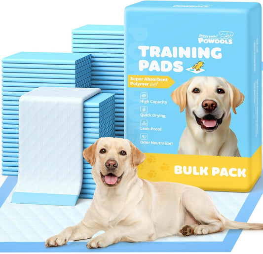 HOTPowools 100-Pack X-Large Puppy Pads - 34'' x 28'' Pee Pads for Dogs Potty Training with Leak-Proof Quick-Dry Design, 6-Layer Wee Wee Pads for Dogs, Blue