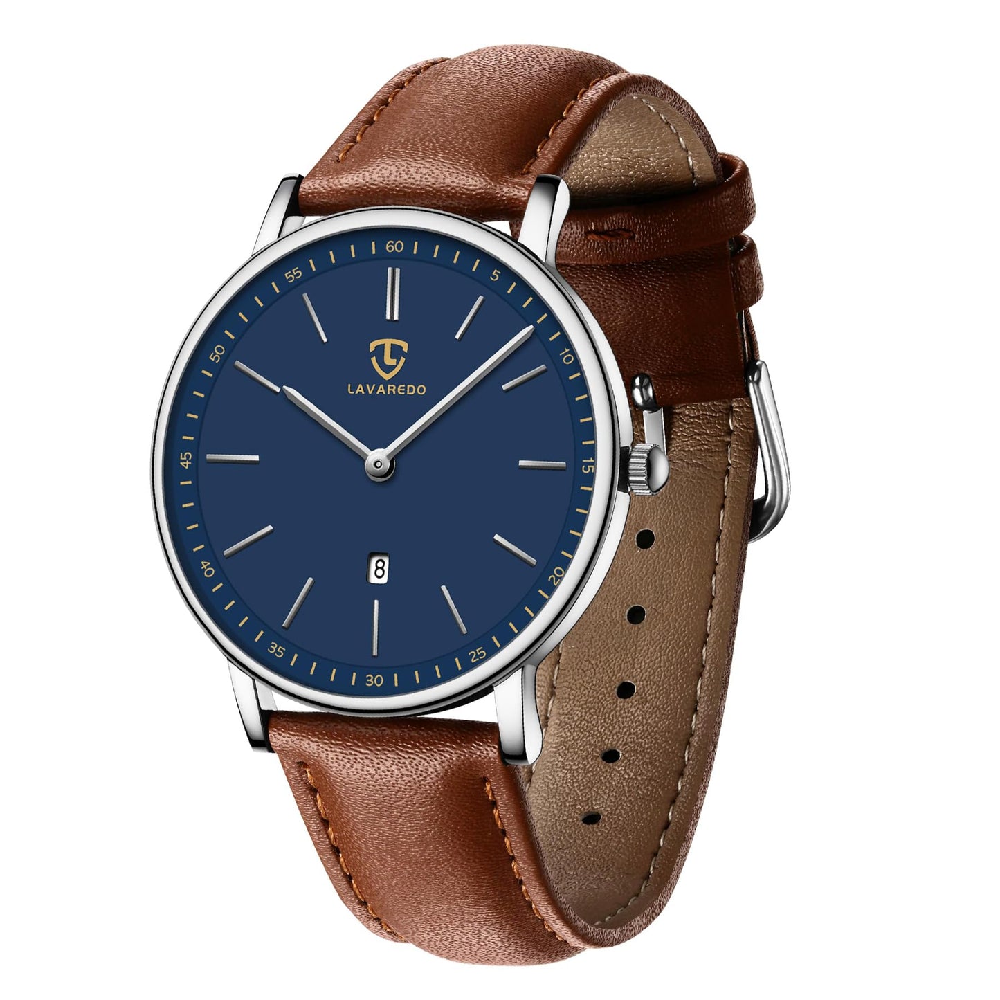 HOTBEN NEVIS Watch, Mens Watch, Minimalist Fashion Simple Wrist Watch Analog Date with Leather Strap