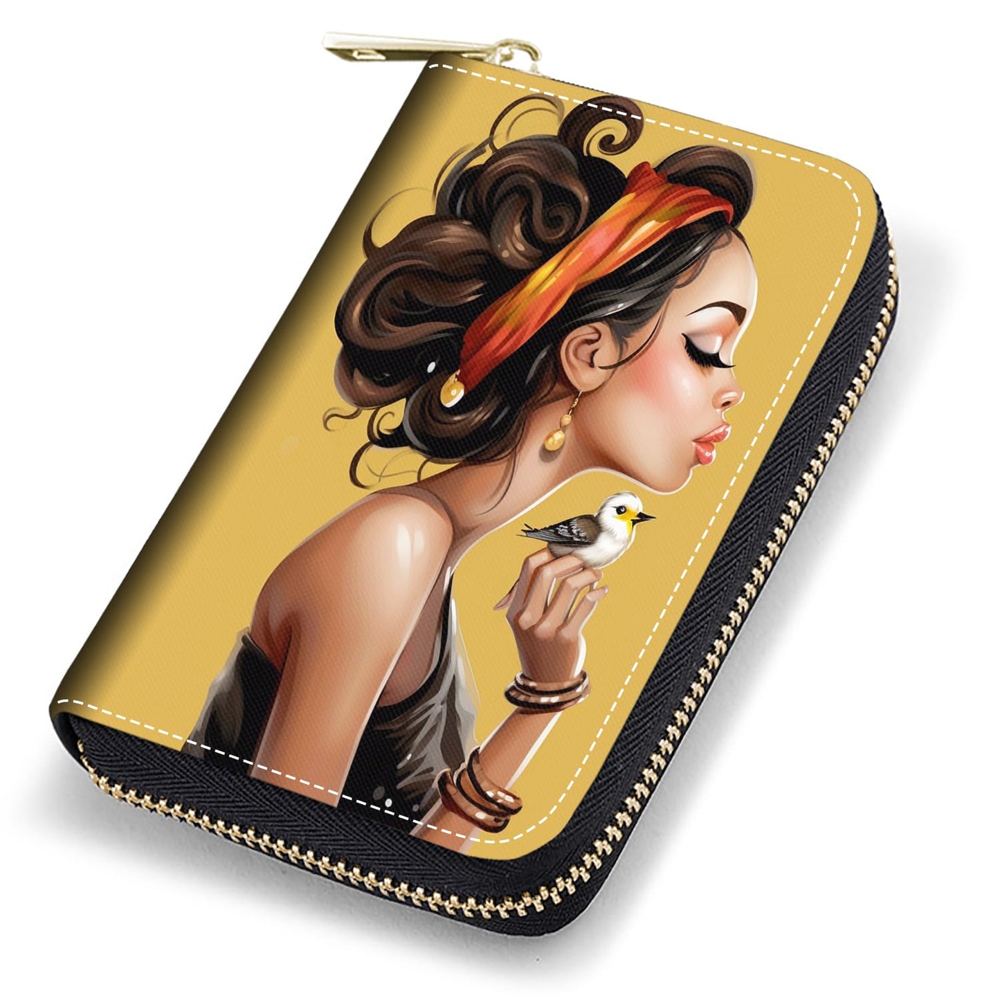 HOTCredit Card Holder Wallets for Women, RFID Blocking Small Leather Card Case Wallet with Zipper Accordion Wallets, Floral Quote Bible Verse Psalm 46:10
