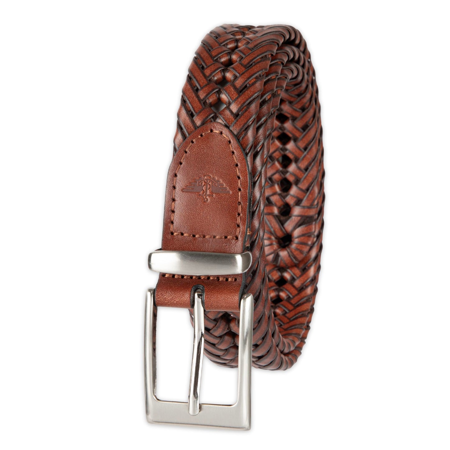 HOTDOCKERS Men's Braided Leather Belt, Fully Adjustable Casual Strap for Everyday Wear