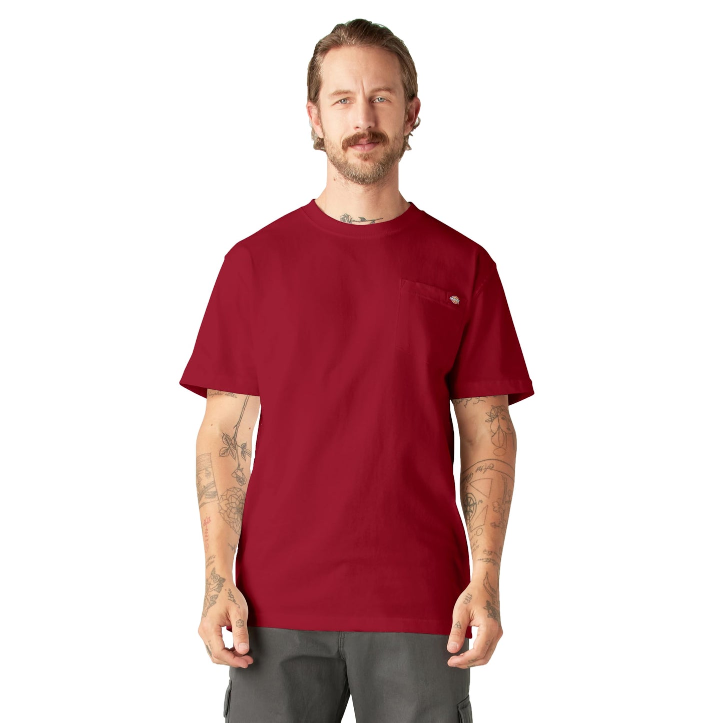 HOTDickies Men's Heavyweight Heathered Short Sleeve Pocket T-Shirt