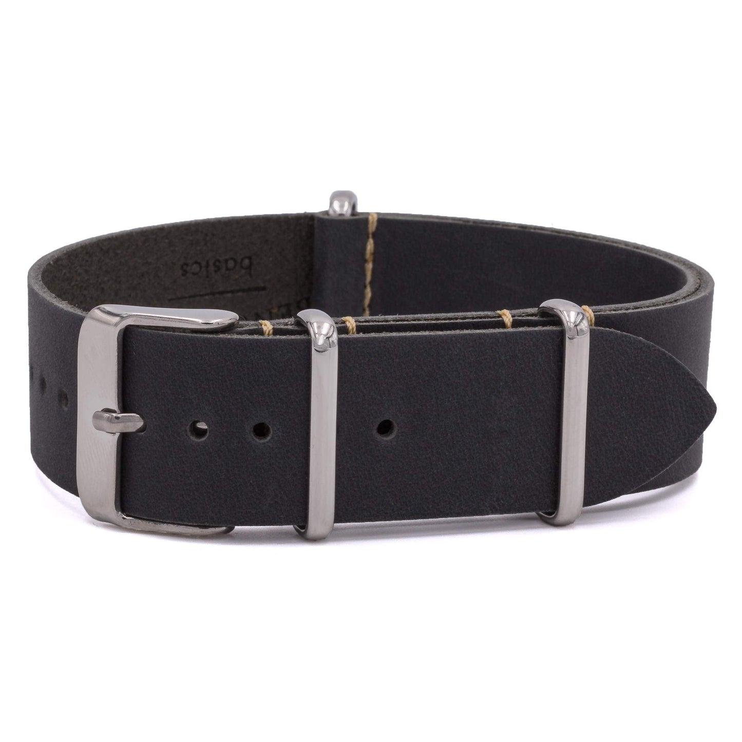 HOTBenchmark Leather Watch Band - Crazy Horse Oiled Leather One-Piece Watch Straps for Men or Women - 18mm, 20mm, 22mm or 24mm Widths