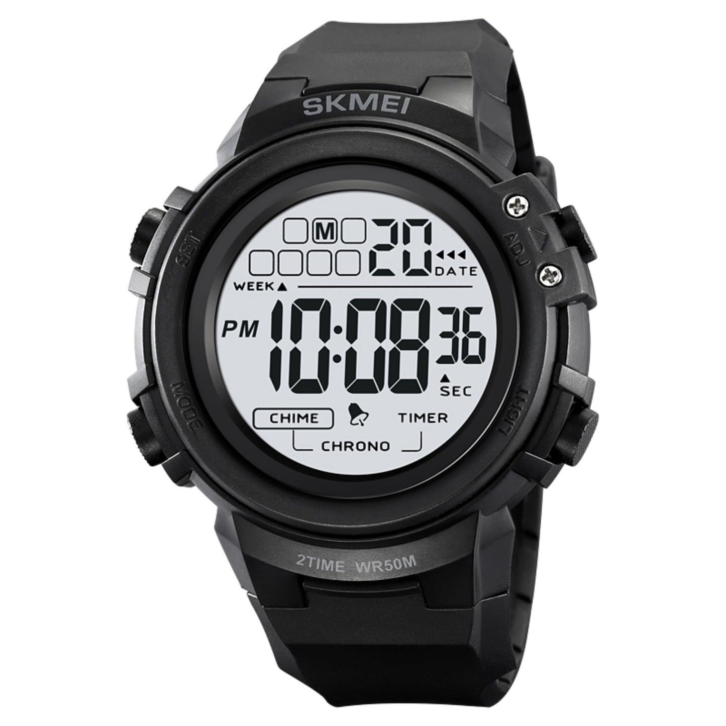 HOTIJAHWRS Mens Digital Watch Sports Outdoor Chronograph Wrist Watches for Men with LED Back Ligh/Alarm/Date Black