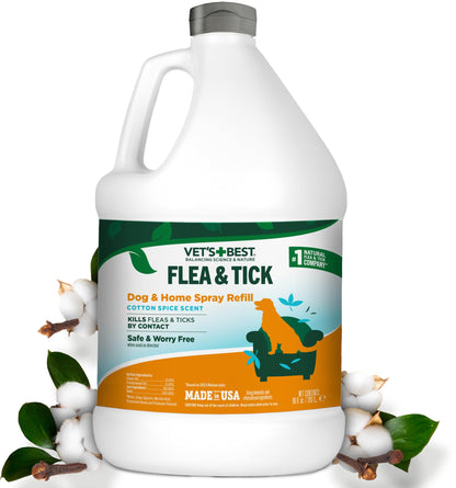 HOTVet’s Best Indoor Flea and Tick Spray – Dog Flea and Tick Treatment for Home, Plant-Based Formula with Natural Oils, Kills Fleas, Eggs & Ticks on Contact, Made in USA, 32 oz | Plant-Based Flea & Tick Spray, Kills Fleas, Eggs & Ticks on Contact, Natural