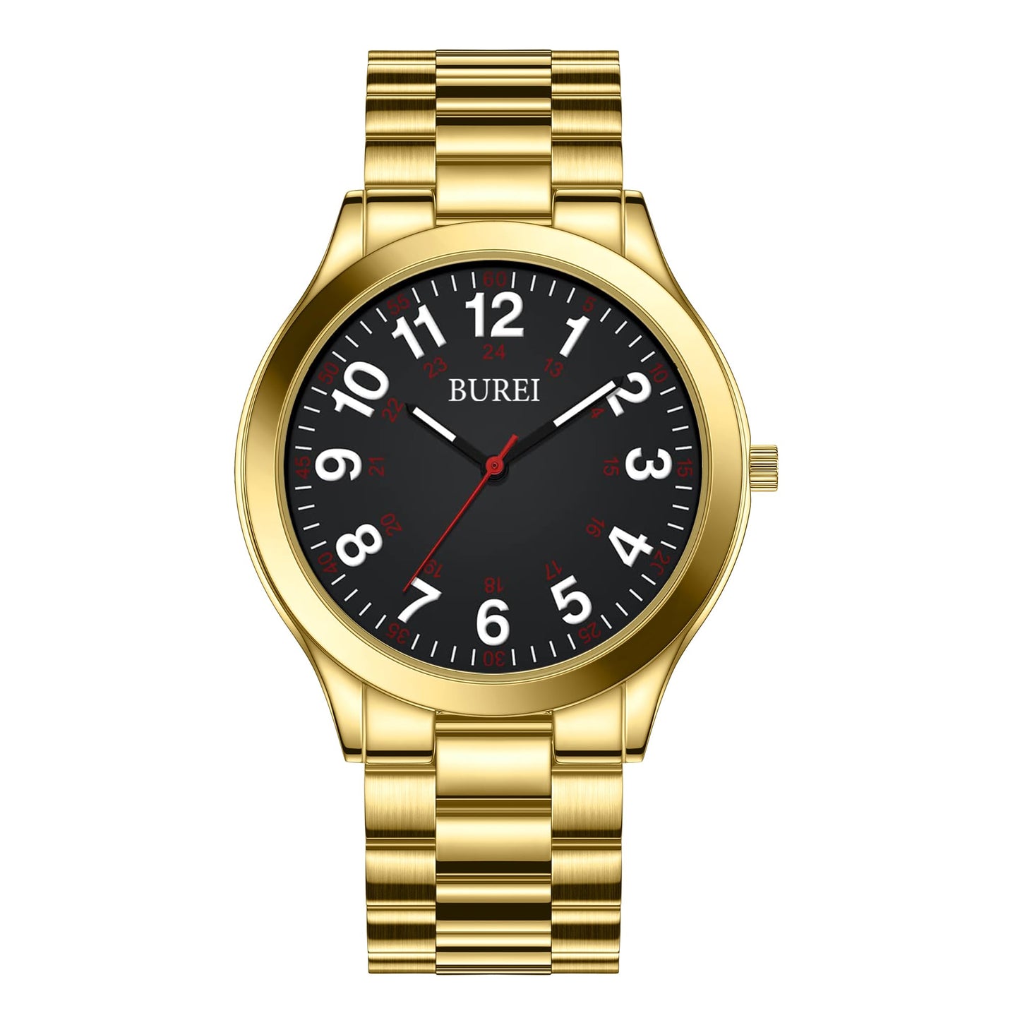 HOTBUREI Men's Wrist Watch, Analog Stainless Steel Dress Waterproof Quartz Watch for Men with Japanese Movement,Refined Gifts for Men, Boyfriend, Husband, Dad