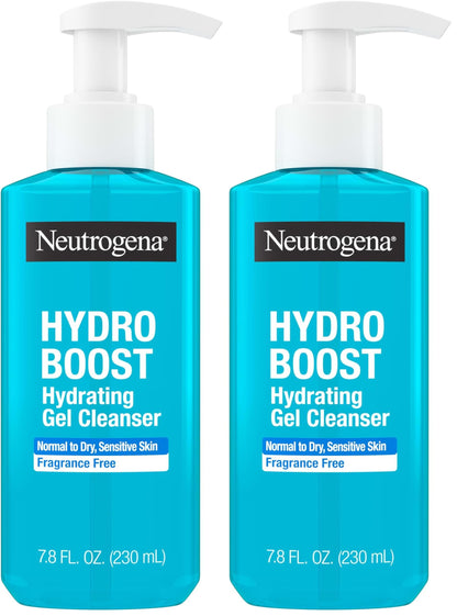 HOTNeutrogena Hydro Boost Hydrating Gel Cleanser, Daily Face Wash for Sensitive Skin, Gentle Foaming Facial Cleanser, Noncomedogenic, Alcohol- and Fragrance-Free Hyaluronic Acid, 7.8 fl oz