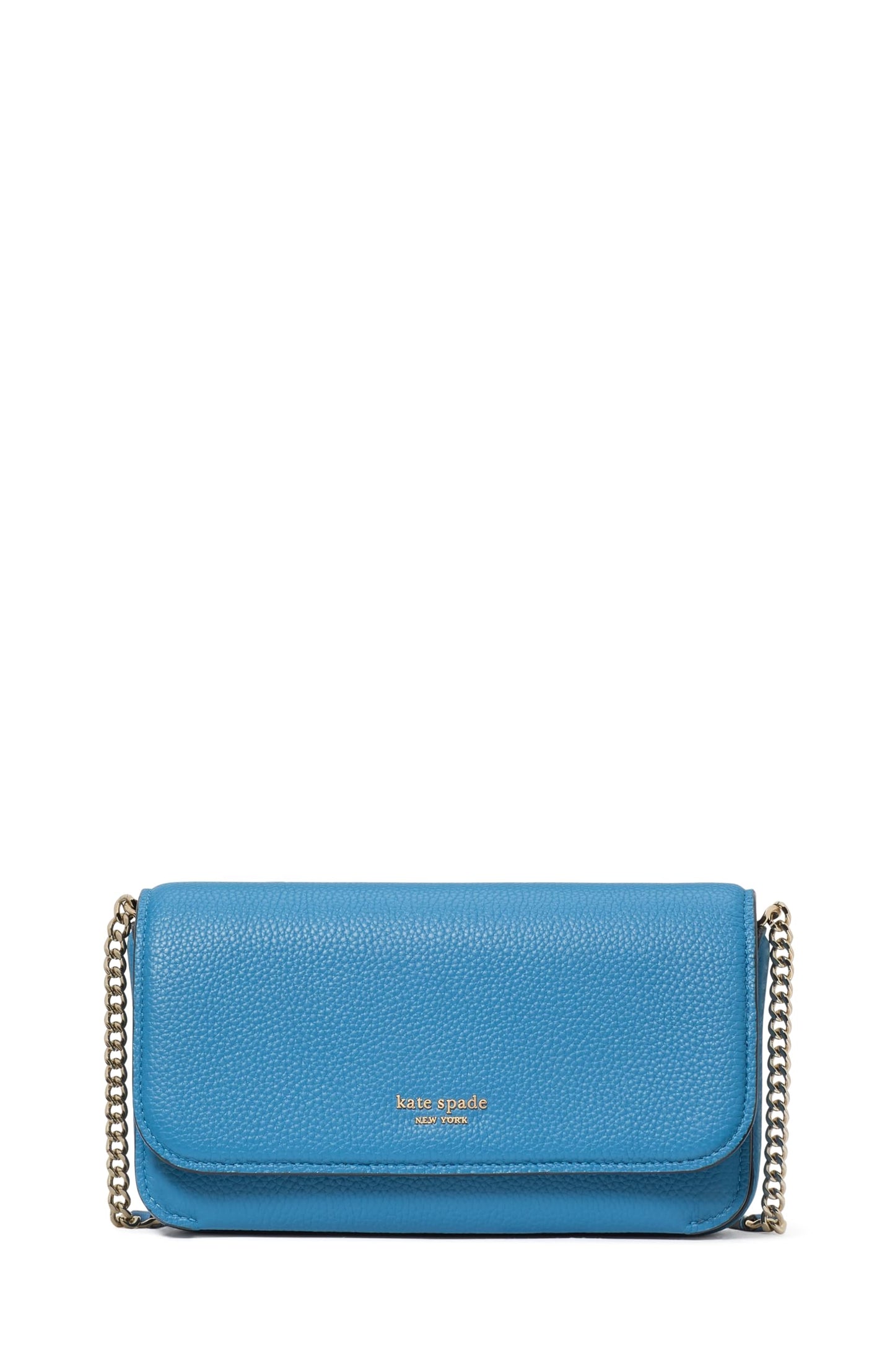 HOTkate spade new york Ava Pebbled Leather Flap Chain Wallet, Black