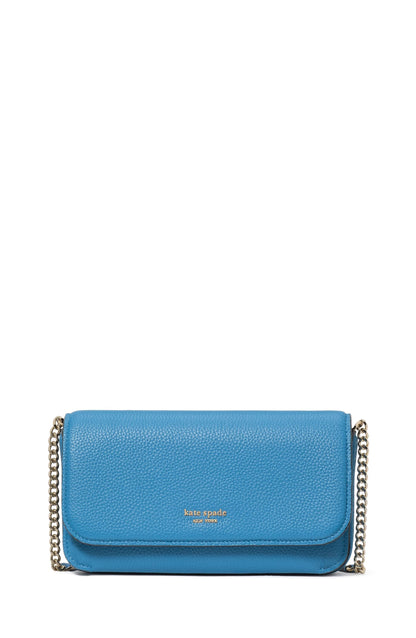 HOTkate spade new york Ava Pebbled Leather Flap Chain Wallet, Black
