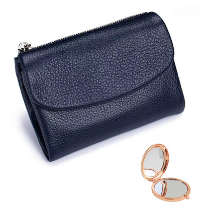 HOTUnisex Pebble Leather Wallet, Multicolor Genuine Leather Short Wallets for Women & Men, Small Full Grain Coin Purse with Credit Card Holder for Coins and Cards (#12)