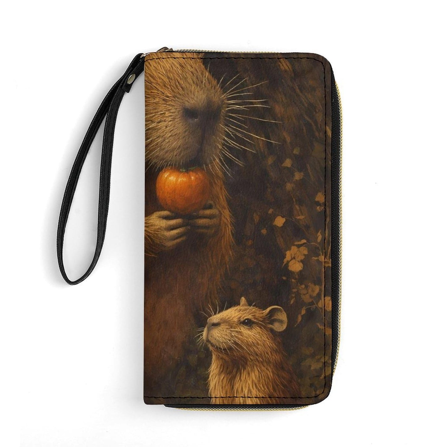 HOTRural Style Highland Cow Sunflower Collage Pattern Clutch Purse Leather Large Capacity Wristlet Leather Wallet