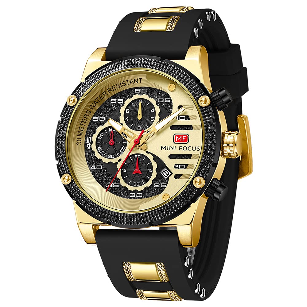 HOTAIMES Mens Watches for Men Casual Chronograph Waterproof Sport Military Watch Analog Quartz Movement Stylish Luxury Dress Wrist Watch Elegant Gift Watch for Men