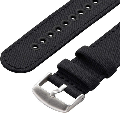 HOTArcher Watch Straps - Canvas Quick Release Watch Bands (Black, 20mm)