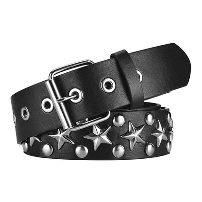 HOTStudded Belt, Metal Punk Rock Rivet Belt with Bright Pyramid Studded for Women Men
