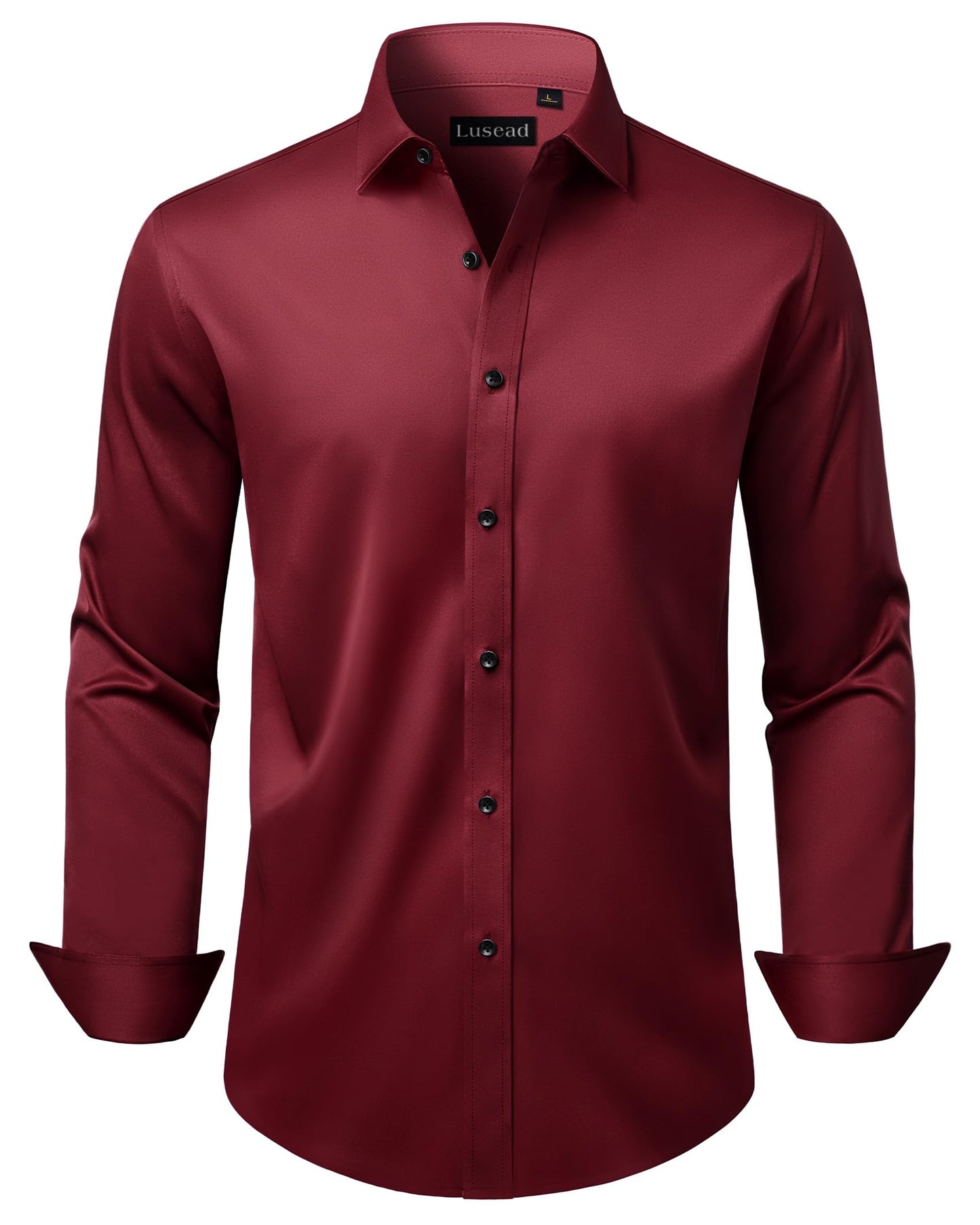 HOTMen's Dress Shirts Long Sleeve Stretch Wrinkle Free Wedding Formal Business Button Down Shirt