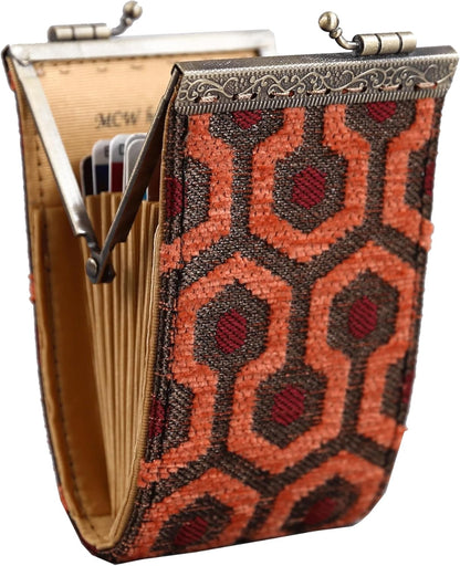 HOTAngelina's Palace Carpet Wallet Vintage Kiss Lock ID Pouch,Clasp Card Holder