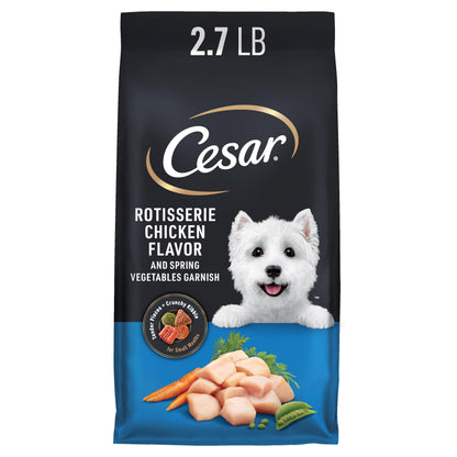 HOTCesar Small Breed Dry Dog Food, Filet Mignon & Spring Vegetables, 12 lb | Made in USA, Real beef #1 ingredient, 26 essential nutrients, supports small breed health, no artificial flavors