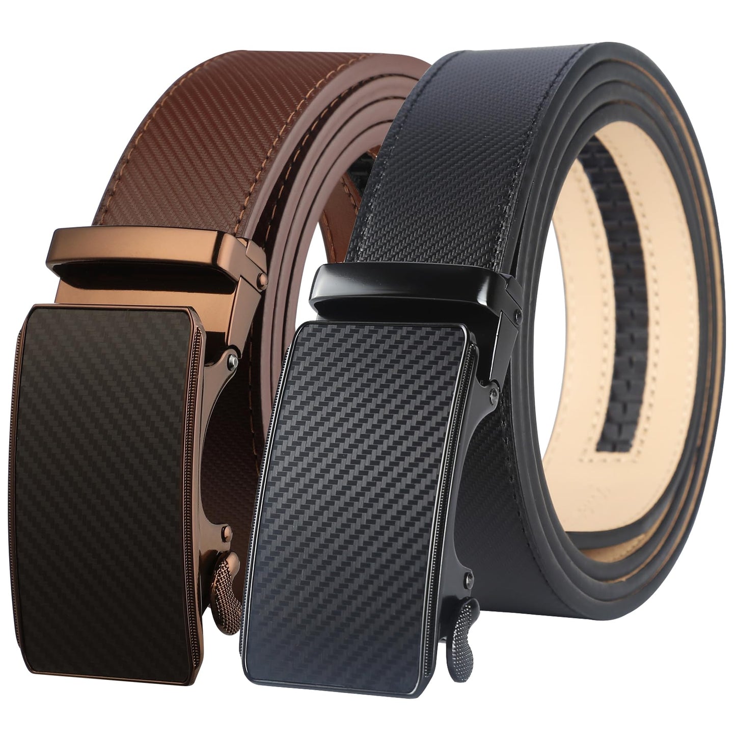 HOTLavemi Men's Real Leather Ratchet Dress Casual Belt, Cut to Exact Fit,Elegant Gift Box