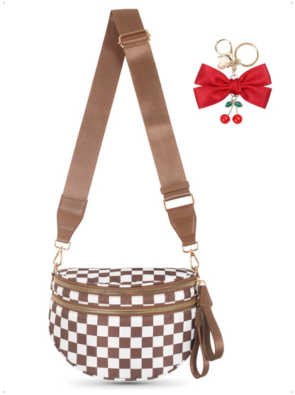 HOTBum Bag Crossbody Bag for Women | Spacious Bum Bags | Nylon Crossbody Fanny Packs | Leopard Purse Belt Wallet (Colour Bum Bag-Brown Leopard)