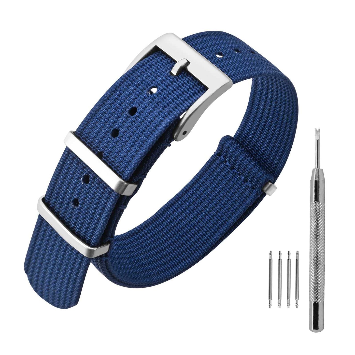 HOTANNEFIT Nylon Watch Band 16mm 18mm 20mm 22mm, One-Piece Waterproof Military Watch Straps with Heavy Buckle