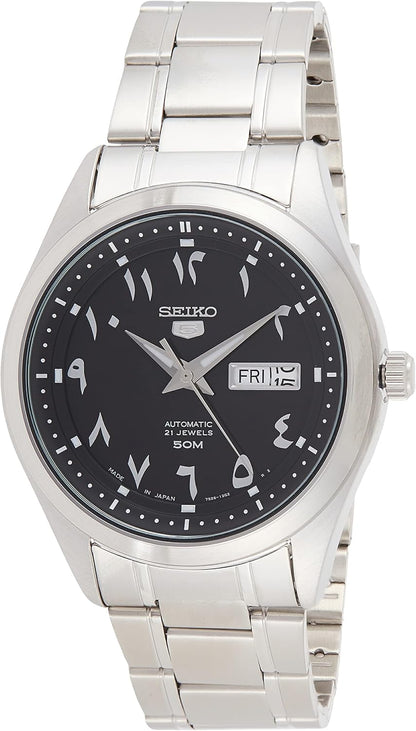 HOTSEIKO 5 Automatic Black Eastern Arabic Dial Men's Watch SNKP21J1