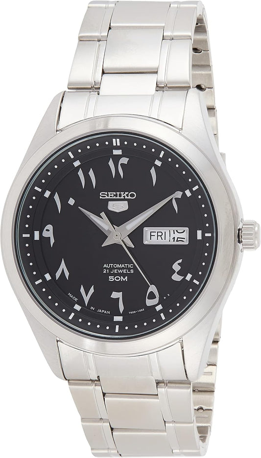 HOTSEIKO 5 Automatic Black Eastern Arabic Dial Men's Watch SNKP21J1