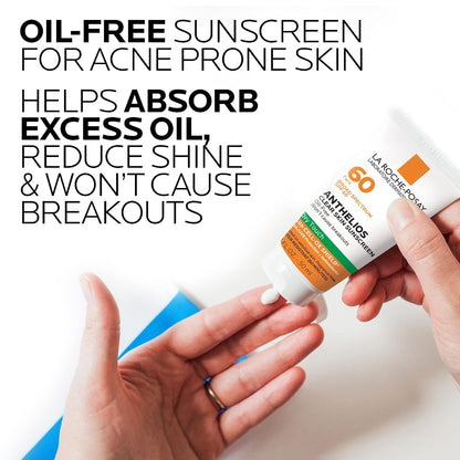 HOTLa Roche-Posay Anthelios Clear Skin SPF 60 Sunscreen for Face & Body, 3oz | Oil-free dry-touch sunscreen with antioxidants that absorbs excess oil, leaves a non-greasy finish, and is oxybenzone free.