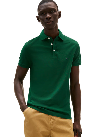 HOTTommy Hilfiger Men's Short Sleeve Polo Shirts in Slim Fit with Stretch and Organic Pique Cotton