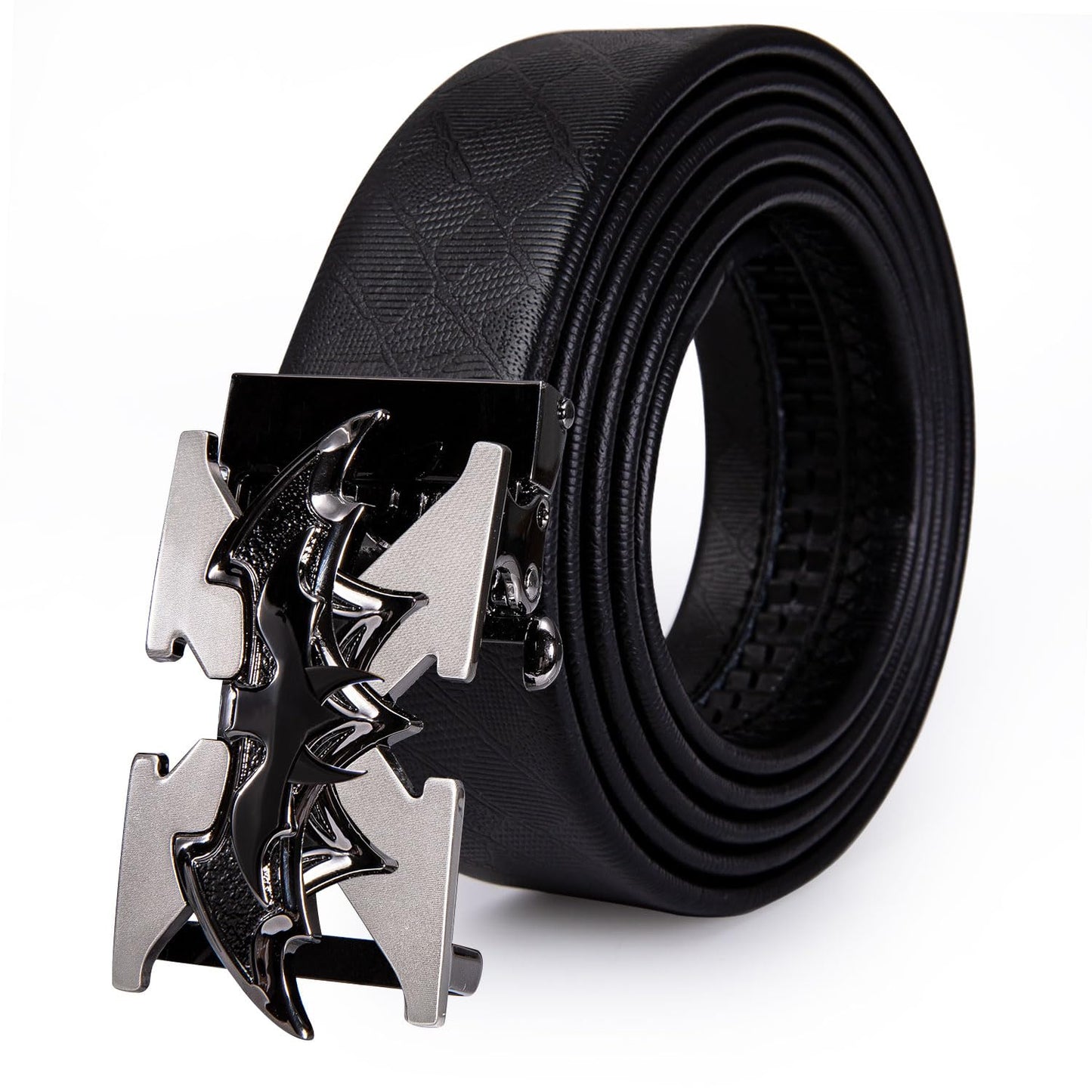 HOTDubulle Designer Mens Belts, Sliding Automatic Buckle Ratchet Dress Belt TOP Genuine Leather Strap Gifts